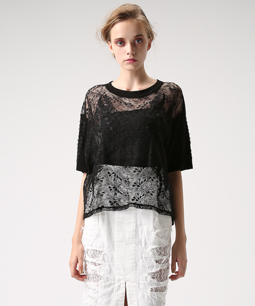 mame（マメ）の「TOPS（Tシャツ/カットソー・レディース・ブラック/グリーン・1）」の2枚目の写真