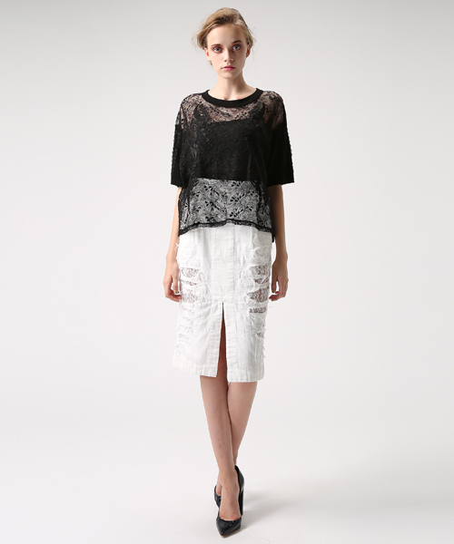 mame（マメ）の「TOPS（Tシャツ/カットソー・レディース・ブラック/グリーン・1）」の6枚目の写真