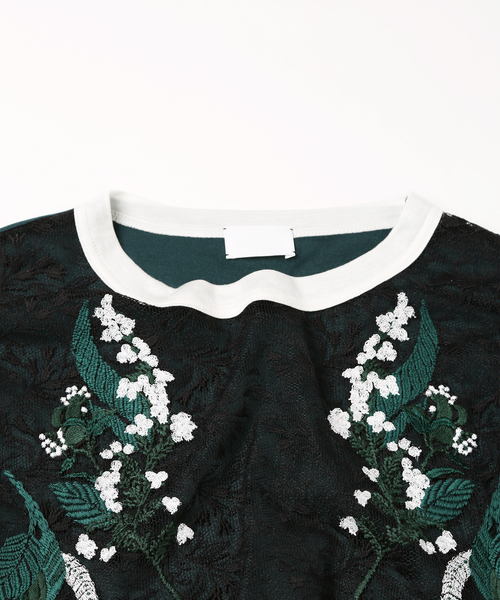 mame（マメ）の「TOPS（Tシャツ/カットソー・レディース・ブラック/グリーン・1）」の7枚目の写真