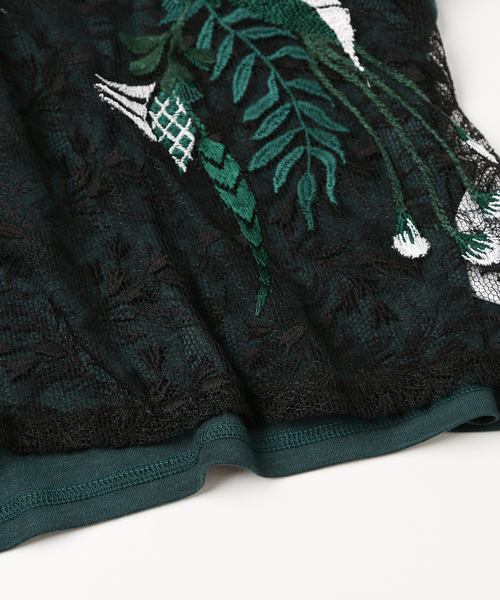 mame（マメ）の「TOPS（Tシャツ/カットソー・レディース・ブラック/グリーン・1）」の9枚目の写真