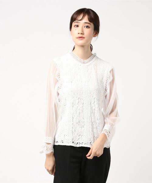 Archives E Pice アルシーヴエピス の 袖シフォンレースブラウス シャツ ブラウス Wear