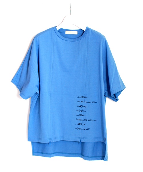 meagratia(メアグラーティア)の「Concealed zip BIG Tee(Tシャツ/カットソー・メンズ・ブルー/カーキ/ホワイト・3/4/1/2)」の3枚目の写真