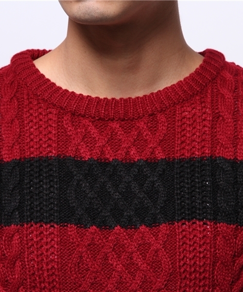 WEGO（ウィゴー）の「WEGO/フィッシャーマンボーダーニット（ニット/セーター・メンズ・ホワイト/ブラック/ホワイト系その他・LARGE/MEDIUM）」の7枚目の写真