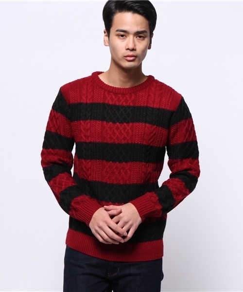 WEGO（ウィゴー）の「WEGO/フィッシャーマンボーダーニット（ニット/セーター・メンズ・ホワイト/ブラック/ホワイト系その他・LARGE/MEDIUM）」の13枚目の写真