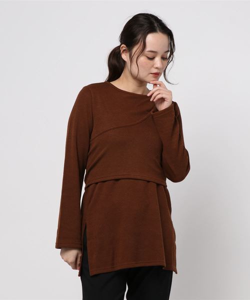 STYLEBLOCK(スタイルブロック)の「ベストセットレイヤードサイドスリットトップス(Tシャツ/カットソー・レディース・ブラウン系その他/ブラック/アイボリー/ブラウン・M)」の8枚目の写真