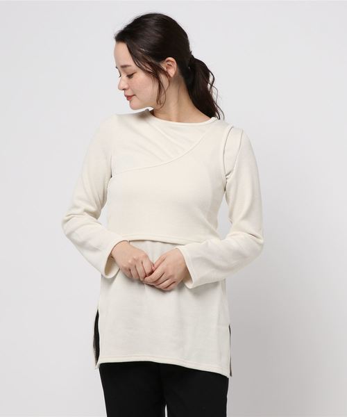 STYLEBLOCK(スタイルブロック)の「ベストセットレイヤードサイドスリットトップス(Tシャツ/カットソー・レディース・ブラウン系その他/ブラック/アイボリー/ブラウン・M)」の7枚目の写真