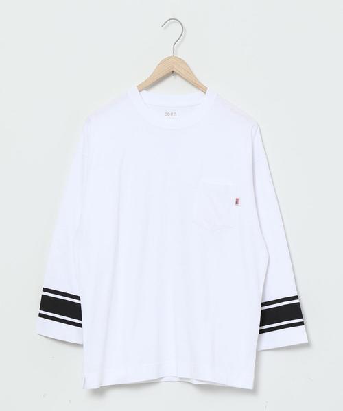 coen(コーエン)の「USAコットンフットボール7分袖ラインTシャツ#(Tシャツ/カットソー・メンズ・ベージュ/ホワイト/ブラック・X-LARGE/SMALL/LARGE/MEDIUM)」の11枚目の写真