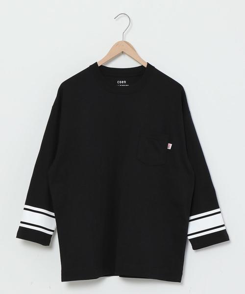 coen(コーエン)の「USAコットンフットボール7分袖ラインTシャツ#(Tシャツ/カットソー・メンズ・ベージュ/ホワイト/ブラック・X-LARGE/SMALL/LARGE/MEDIUM)」の9枚目の写真