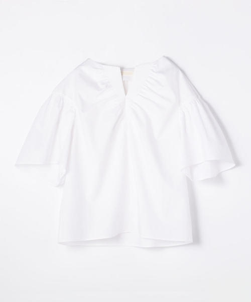BALLSEY（ボールジィ）の「コットンタイプライター シャーリングブラウス（シャツ/ブラウス・レディース・ホワイト/ライトブルー/ブラック/レッド・36）」の2枚目の写真