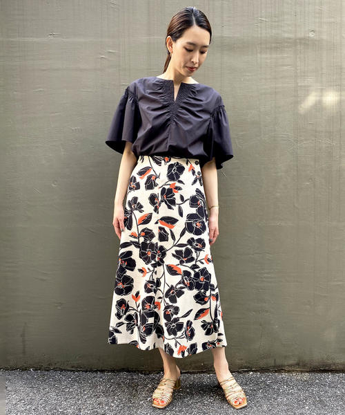 BALLSEY（ボールジィ）の「コットンタイプライター シャーリングブラウス（シャツ/ブラウス・レディース・ホワイト/ライトブルー/ブラック/レッド・36）」の7枚目の写真