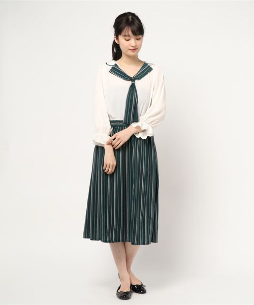 axes femme -  LAMNEKO８８★axes femmeボレロ&ドッキングワンピ axes femme（アクシーズファム）の「タイデザインドッキングOP