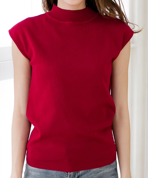 Julia Boutique（ジュリアブティック）の「ハイネックフレンチスリーブニットトップス/510597H（ニット/セーター・レディース・ホワイト/ブラック/ベージュ/レッド/モカ/ネイビー/グレー・ONE）」の17枚目の写真