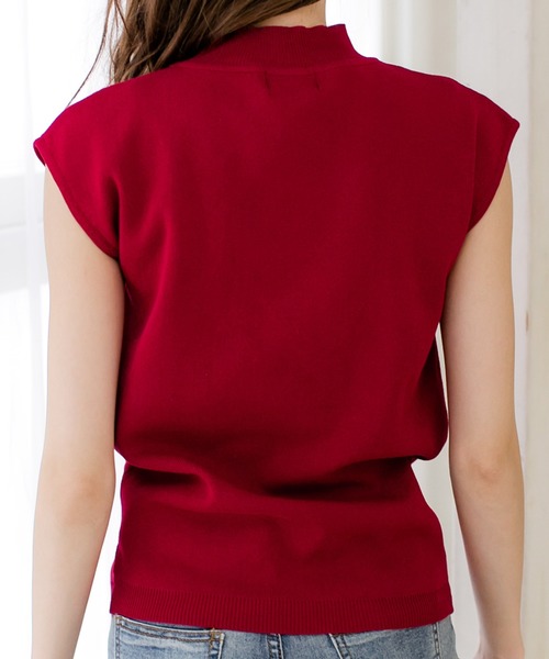 Julia Boutique（ジュリアブティック）の「ハイネックフレンチスリーブニットトップス/510597H（ニット/セーター・レディース・ホワイト/ブラック/ベージュ/レッド/モカ/ネイビー/グレー・ONE）」の21枚目の写真