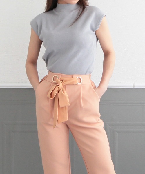 Julia Boutique（ジュリアブティック）の「ハイネックフレンチスリーブニットトップス/510597H（ニット/セーター・レディース・ホワイト/ブラック/ベージュ/レッド/モカ/ネイビー/グレー・ONE）」の9枚目の写真