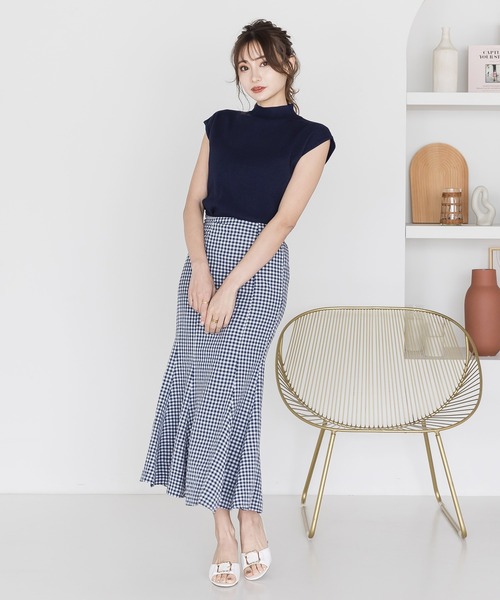 Julia Boutique（ジュリアブティック）の「ハイネックフレンチスリーブニットトップス/510597H（ニット/セーター・レディース・ホワイト/ブラック/ベージュ/レッド/モカ/ネイビー/グレー・ONE）」の12枚目の写真