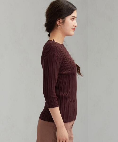 green label relaxing（グリーンレーベルリラクシング）の「[手洗い可能] FFC ランダム リブ ハイネック プルオーバー ニット（ニット/セーター・レディース・ライトブルー/ベージュ/ブラック/ダークブラウン・FREE）」の6枚目の写真