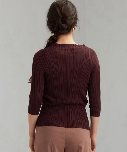 green label relaxing（グリーンレーベルリラクシング）の「[手洗い可能] FFC ランダム リブ ハイネック プルオーバー ニット（ニット/セーター・レディース・ライトブルー/ベージュ/ブラック/ダークブラウン・FREE）」の9枚目の写真