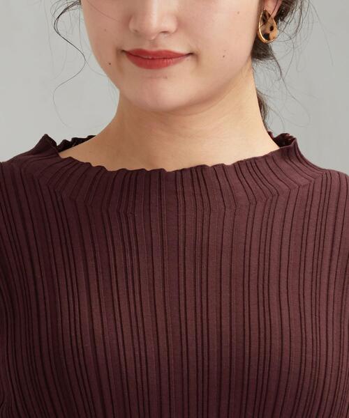 green label relaxing（グリーンレーベルリラクシング）の「[手洗い可能] FFC ランダム リブ ハイネック プルオーバー ニット（ニット/セーター・レディース・ライトブルー/ベージュ/ブラック/ダークブラウン・FREE）」の10枚目の写真