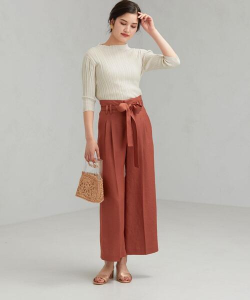 green label relaxing（グリーンレーベルリラクシング）の「[手洗い可能] FFC ランダム リブ ハイネック プルオーバー ニット（ニット/セーター・レディース・ライトブルー/ベージュ/ブラック/ダークブラウン・FREE）」の7枚目の写真