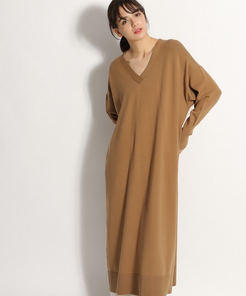 niko and...（ニコアンド）の「スーピママキシニットワンピース（ワンピース・レディース・ブラック/ベージュ/キャメル・MEDIUM/LARGE）」の3枚目の写真