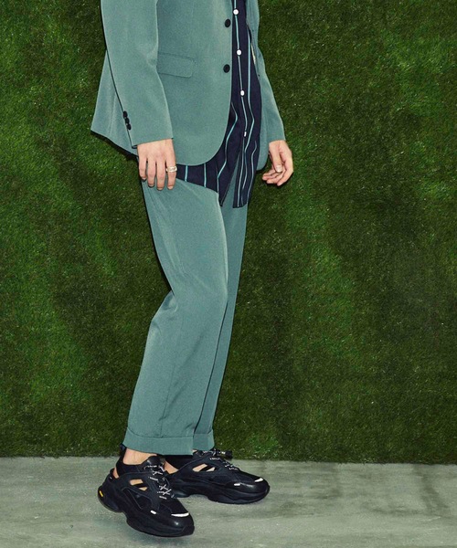 MAISON SPECIAL（メゾンスペシャル）の「ESWOOL/エスウール トロピカルテーパードスラックス 【MAISON SPECIAL/メゾンスペシャル】■セットアップ対応■（スラックス・メンズ・ブラウン/モスグリーン/ダークブラック・44/46/48）」の3枚目の写真