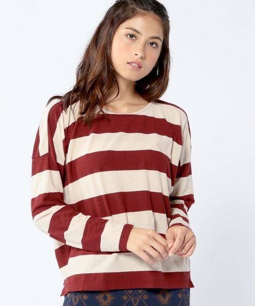 Another Edition（アナザーエディション）の「AE DROP SHLD BOR LSL ◆（Tシャツ/カットソー・レディース・ブラック/ワインレッド/ネイビー・フリー）」の3枚目の写真