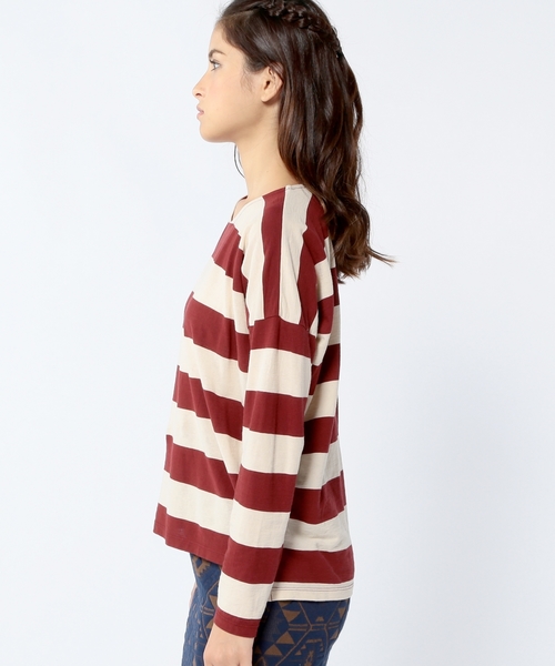 Another Edition（アナザーエディション）の「AE DROP SHLD BOR LSL ◆（Tシャツ/カットソー・レディース・ブラック/ワインレッド/ネイビー・フリー）」の7枚目の写真