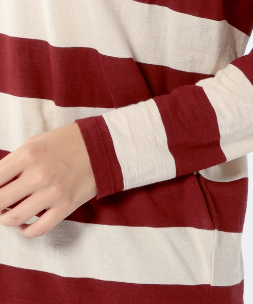 Another Edition（アナザーエディション）の「AE DROP SHLD BOR LSL ◆（Tシャツ/カットソー・レディース・ブラック/ワインレッド/ネイビー・フリー）」の10枚目の写真