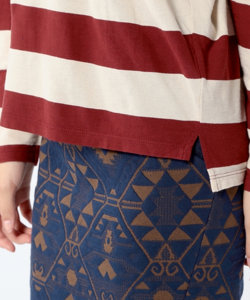 Another Edition（アナザーエディション）の「AE DROP SHLD BOR LSL ◆（Tシャツ/カットソー・レディース・ブラック/ワインレッド/ネイビー・フリー）」の4枚目の写真