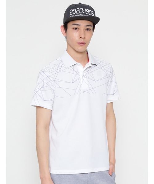 New Balance Golf(ニューバランスゴルフ)の「【new balance golf】レーザープリント 半袖ポロシャツ (MENS SPORT)(ポロシャツ)」|ホワイト