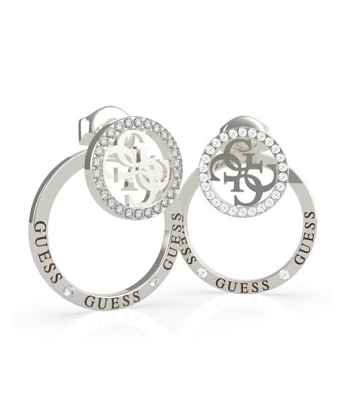 Guess(�Q�X)��EQUILIBRE 2 Circles Pave Stud Pierce (Silver)(�s�A�X�i�����p�j)