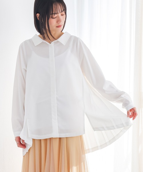 n'OrLABEL(ノアールレーベル)の「バックプリーツシャツ(シャツ/ブラウス・レディース・ブラック/オフホワイト/スモークピンク/ピンクベージュ・1/2)」の15枚目の写真