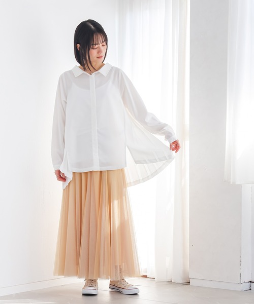 n'OrLABEL(ノアールレーベル)の「バックプリーツシャツ(シャツ/ブラウス・レディース・ブラック/オフホワイト/スモークピンク/ピンクベージュ・1/2)」の17枚目の写真