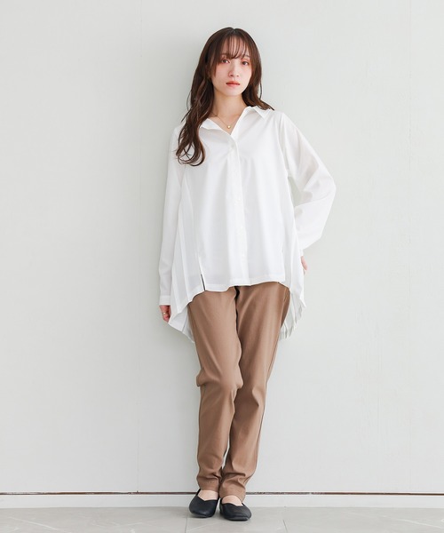 n'OrLABEL(ノアールレーベル)の「バックプリーツシャツ(シャツ/ブラウス・レディース・ブラック/オフホワイト/スモークピンク/ピンクベージュ・1/2)」の18枚目の写真