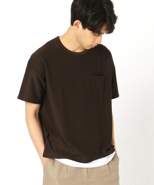 COMME CA ISM(コムサイズム)の「【セットアイテム】Tシャツ × タンクトップ(Tシャツ/カットソー・メンズ・ネイビー/ブラウン/カーキ・MEDIUM/LARGE/X-LARGE)」の2枚目の写真