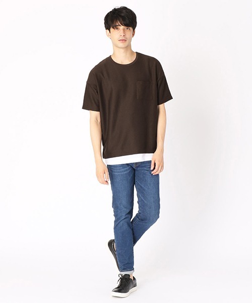 COMME CA ISM(コムサイズム)の「【セットアイテム】Tシャツ × タンクトップ(Tシャツ/カットソー・メンズ・ネイビー/ブラウン/カーキ・MEDIUM/LARGE/X-LARGE)」の7枚目の写真