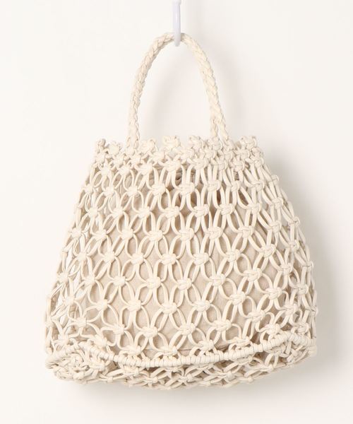 flower（フラワー）の「フラワーメッシュバッグ（トートバッグ・レディース・ホワイト/ブルー・FREE）」の3枚目の写真