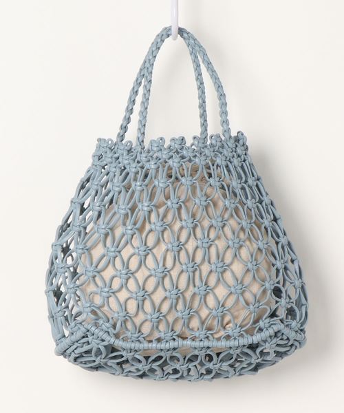 flower（フラワー）の「フラワーメッシュバッグ（トートバッグ・レディース・ホワイト/ブルー・FREE）」の8枚目の写真