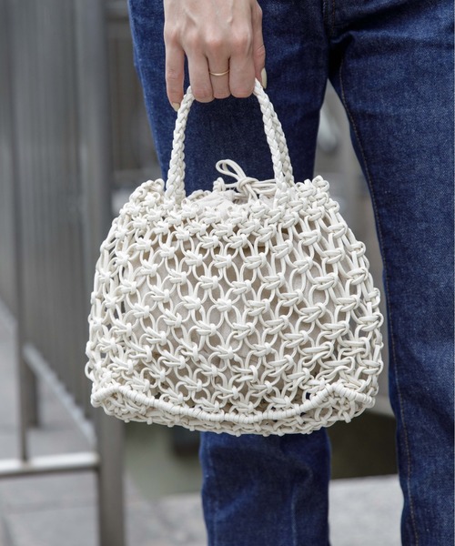 flower（フラワー）の「フラワーメッシュバッグ（トートバッグ・レディース・ホワイト/ブルー・FREE）」の13枚目の写真