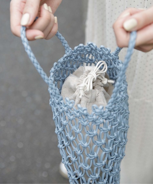 flower（フラワー）の「フラワーメッシュバッグ（トートバッグ・レディース・ホワイト/ブルー・FREE）」の12枚目の写真