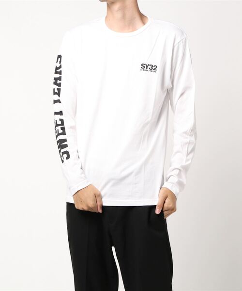 SY32 by SWEET YEARS（エスワイサーティトゥバイスィートイヤーズ）の「/SY32 by SWEET YEARS/ARM LOGO L/S TEE（Tシャツ/カットソー・レディース・ブラック×ブラック/ブラック×ホワイト/ホワイト・X-LARGE/XX-LARGE/LARGE/SMALL/MEDIUM）」の15枚目の写真