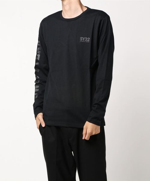 SY32 by SWEET YEARS（エスワイサーティトゥバイスィートイヤーズ）の「/SY32 by SWEET YEARS/ARM LOGO L/S TEE（Tシャツ/カットソー・レディース・ブラック×ブラック/ブラック×ホワイト/ホワイト・X-LARGE/XX-LARGE/LARGE/SMALL/MEDIUM）」の16枚目の写真