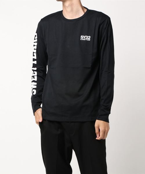 SY32 by SWEET YEARS（エスワイサーティトゥバイスィートイヤーズ）の「/SY32 by SWEET YEARS/ARM LOGO L/S TEE（Tシャツ/カットソー・レディース・ブラック×ブラック/ブラック×ホワイト/ホワイト・X-LARGE/XX-LARGE/LARGE/SMALL/MEDIUM）」の17枚目の写真