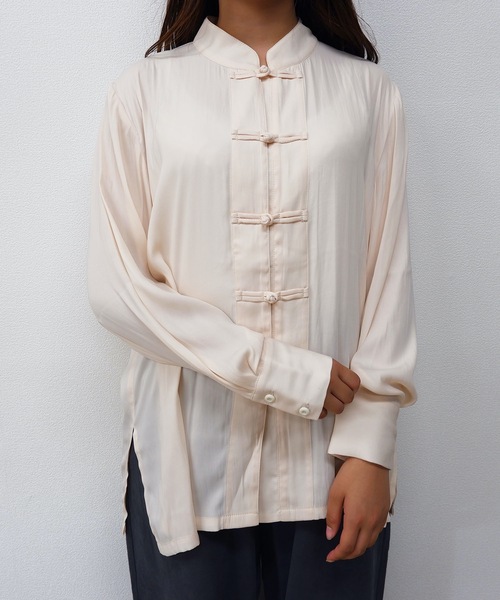 sakishimatokyo（サキシマトーキョー）の「【ZOZO限定】サキシマamp「チャイナデザインブラウス」（シャツ/ブラウス・レディース・ホワイト/ブラック/ダークグリーン/ベージュ・FREE）」の4枚目の写真