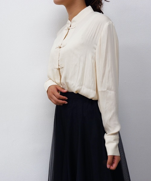 sakishimatokyo（サキシマトーキョー）の「【ZOZO限定】サキシマamp「チャイナデザインブラウス」（シャツ/ブラウス・レディース・ホワイト/ブラック/ダークグリーン/ベージュ・FREE）」の7枚目の写真