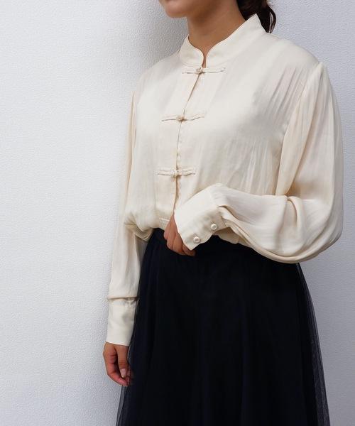 sakishimatokyo（サキシマトーキョー）の「【ZOZO限定】サキシマamp「チャイナデザインブラウス」（シャツ/ブラウス・レディース・ホワイト/ブラック/ダークグリーン/ベージュ・FREE）」の5枚目の写真