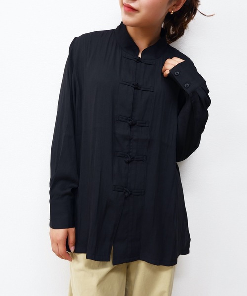 sakishimatokyo（サキシマトーキョー）の「【ZOZO限定】サキシマamp「チャイナデザインブラウス」（シャツ/ブラウス・レディース・ホワイト/ブラック/ダークグリーン/ベージュ・FREE）」の9枚目の写真