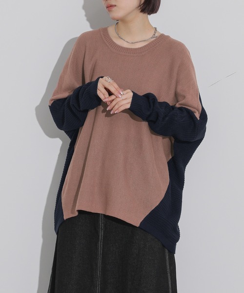 n'OrLABEL(ノアールレーベル)の「ケーブル袖配色ニット(ニット/セーター・レディース・アイボリー/カーキ/スモークピンク/モスグリーン・FREE)」の16枚目の写真