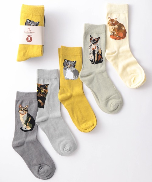 Jubilee（ジュビリー）の「キャット 猫デザイン ソックス5足セット（ソックス/靴下・レディース・その他1/その他2/その他3/その他4/その他5/その他8/その他7/その他6/その他13/その他11/その他12/その他10/その他9・FREE）」の6枚目の写真