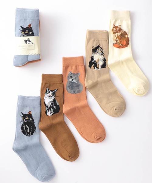 Jubilee（ジュビリー）の「キャット 猫デザイン ソックス5足セット（ソックス/靴下・レディース・その他1/その他2/その他3/その他4/その他5/その他8/その他7/その他6/その他13/その他11/その他12/その他10/その他9・FREE）」の7枚目の写真